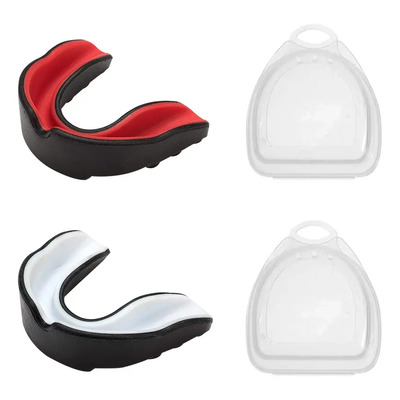 Moldeable Deportivo Silicona Protector Bucal 2pcs Negro