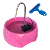 Fonte Gato Bebedouro 1,2l Bivolt + Rasqueadeira 24h Cor Rosa