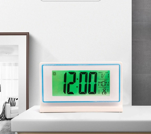 Reloj Digital De Escritorio Alarma Temperatura Con Luz Led