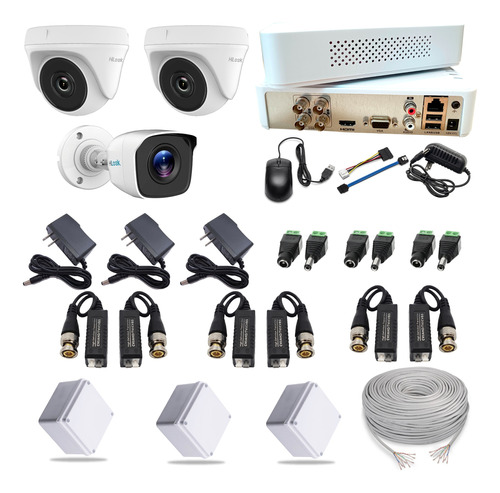 Kit Camaras De Seguridad Dvr 4 Ch + 2 Cam + 1 Cam Audio +acc