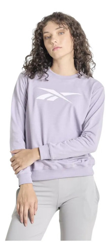 Sudadera Reebok Mujer Sweater Lila Casual Deportivo