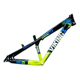 Quadro Vikingx Tuff X-25 Aro 26 Aluminio Dirt Jump Bike Cor Preto/amarelo