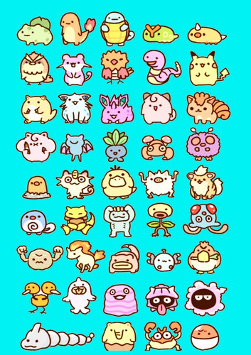 Placas Decorativas Quadrinhos Kawaii Cute Pokémon