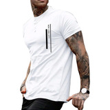 Camiseta Para Hombre Playera Negra Casual Deportivo Elástico