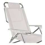 Cadeira De Encosto Alto Branca Reposera Mor Summer De 6 Posições