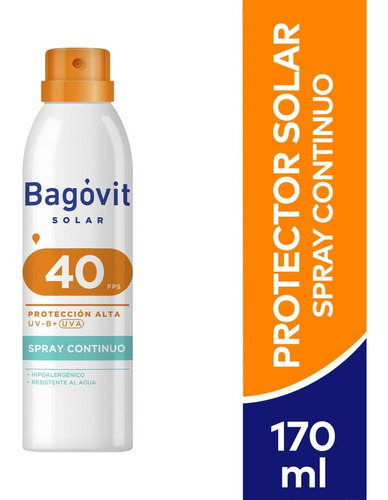 Bagovit Protector Solar Fps 40 Spray Continuo X 170 Ml