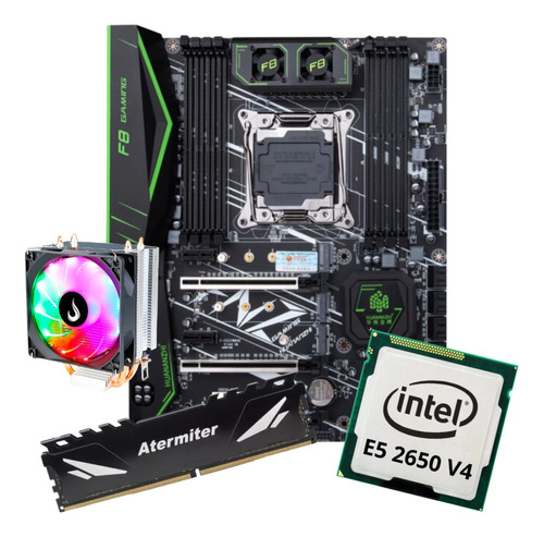 Kit Gamer Placa Mãe X99 Huananzhi X99 F8 Xeon E5 2650 V4 16g