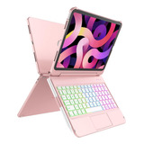 Funda C/teclado Fuwang iPad Air 5g/4g Trackpad/rosa