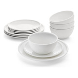 Mikasa Colter Bone China - Vajilla Ligera De 12 Piezas, Resi