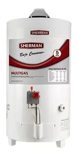 Termotanque Multigas Sherman Gas Tpgp50 Blanco 50 Litros