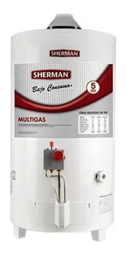 Termotanque Multigas Sherman Gas Tpgp50 Blanco 