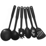 Set 6 Utencilios Nylon Espatula Cucharon Sarten Ollas Teflon