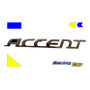 Emblema Plastico Cromado Autoadhesivo  Accent . Cod. V3-56b. Hyundai Accent