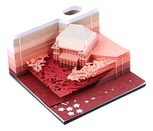 Bloc De Notas 3d Omoshiroi Block En Forma De Cubo, Rosa, Cas