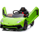 Auto Electrico P/niño Lamborghini Marca Kidzone Color Verde