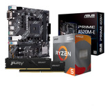 Kit Placa Mãe Asus A520m-e Ryzen 5 4600g 2x 16gb Fury 