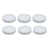 X6 Panel Plafon Foco Led 12w Redondo Sobrepuesto Neutro