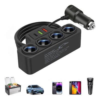 Adaptador 4 Tomas Divisor Puertos Usb Cargador De Coche Cig | Meses sin interés