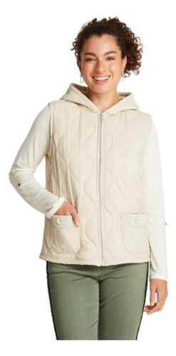 Parka Curvi Mujer Sin Mangas Beige Otoño/invierno