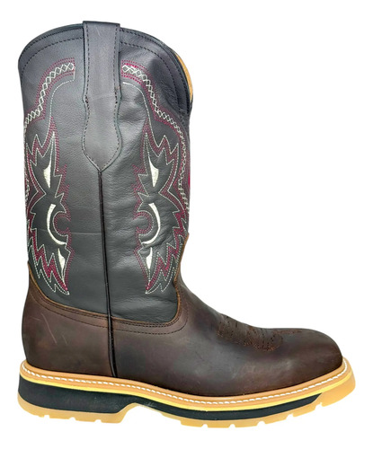 Bota Vaquera Hombre De Piel Crazy Rodeo Casquillo Trabajo