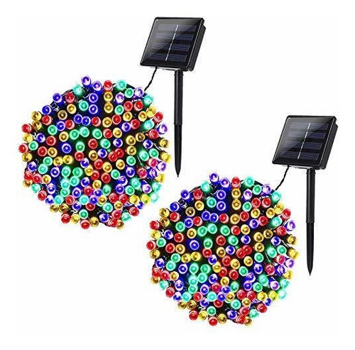 Serie De Luces Les Con Panel Solar Impermeables 2 Piezas