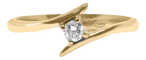 Anillo De Compromiso Oro 18 K Diamante 0.08 Cts Certificado