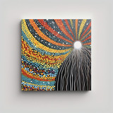 50x50cm Pintura Decorativa Aborigen De Cascada Dixie Flores