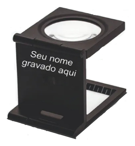 Lupa Conta Fio 10x Metal Com Luz/escala + Seu Nome Gravado