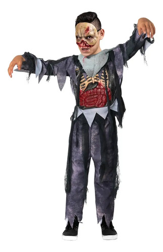 Disfraz Para Niños De Zombie Terrorífico, Disfraz Para Fiesta Halloween De Zombie Para Niños - Premium Zombie Halloween