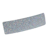 Pasadores - French Amie Rectangular Silver Glitter 3 1-4 Str