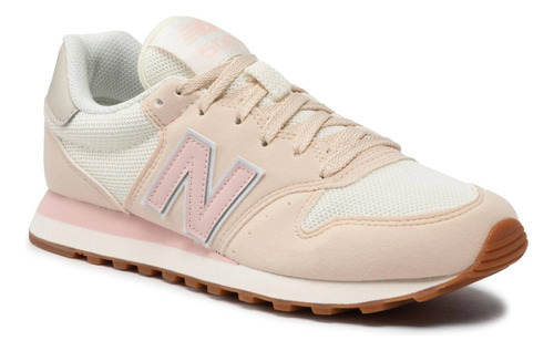 Zapatillas New Balance Moda 500 Cr1 W Beige Rosa Blanco