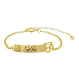 Pulseira Infantil  Bebe Menina  Chapinha Folheada  Ouro18k