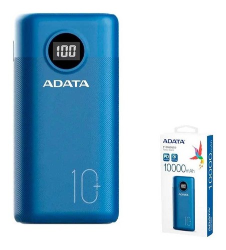 Batería Recargable Adata Powerbank 10000mah Azul Universal