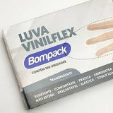 Luva Vinilflex Bompack Transparente Tamanho P Caixa 100 Unid