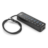 Estación De Acoplamiento De 7 Puertos Usb 3.0 Hub Smart 2a D