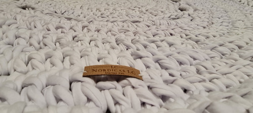 Alfombra Nórdicas Tejida En Crochet Trapillo Totora 90 Cm C