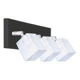 Aplique Pared Baño 3 Luces Cubo Movil Vidrio Lampara G9 Led Color Negro