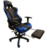 Silla Pc Gamer 06 Azul 2 Almohadones/apoyapies 150 Kilos