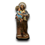 San José Con Niño Dios Pintado Al Óleo Con Hoja De Oro 185cm