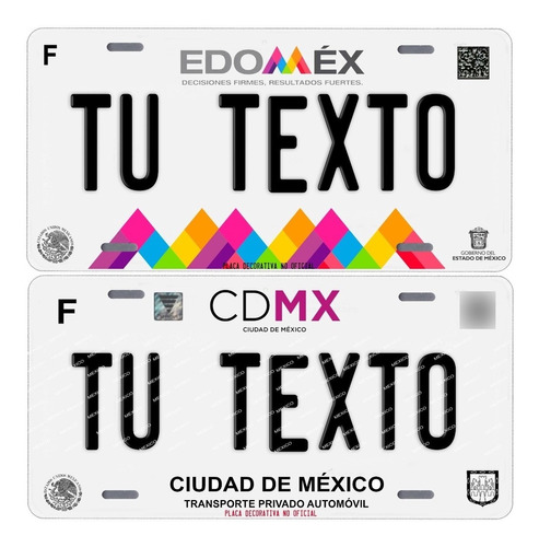 2 Placas Personalizadas Para Automovil