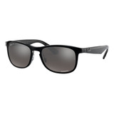 Anteojos De Sol Polarizados Ray-ban Rb4263 Chromance Standard Con Marco De Nailon Color Gloss Black, Lente Silver Espejada/chromance, Varilla Gloss Black De Nailon