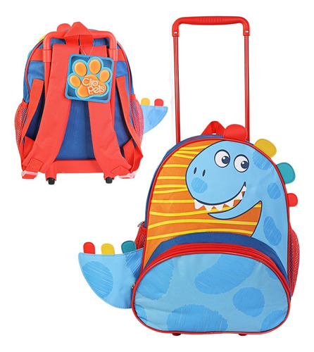 Mochila Escolar Infantil Dinossauro  Bolsa De Rodinha Menino