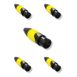 Paquete 5 Jacks Canon Amarillo Alta Calidad Xlr Micrófono 