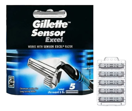 Lâminas De Barbear Masculinas Gillette Sensor 5 Refis