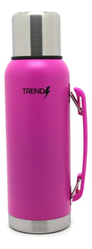 Termo Termico Trendy 1 L Doble Capa Acero C/ Vaso Frio Calor Color Fucsia