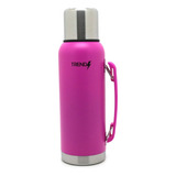 Termo Termico Trendy 1 L Doble Capa Acero C/ Vaso Frio Calor Color Fucsia