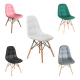 Silla Eames Acolchada Capitone Blanca