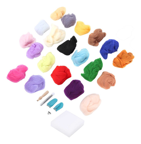 Kit De Fieltro De Lana, 20 Colores, 5 G, Suministros Y Herra