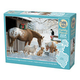 Rompecabezas Familiar Caballos Y Gatos En Invierno 350 Pz Cobble Hill Family Puzzle