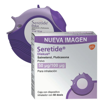 Seretide Diskus Polvo Para Inhalación 50 Mcg\u002F100 Mcg, 1 Dispositivo Inhalador 60 Dosis | Envío gratis
